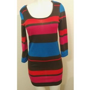 derek heart stripped body con sweater dress. NWOT!